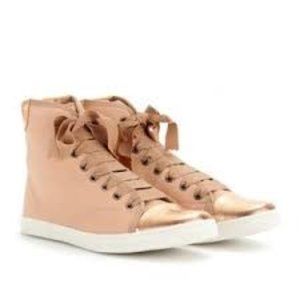 Lanvin metallic cap toe high top sneakers (size 36)